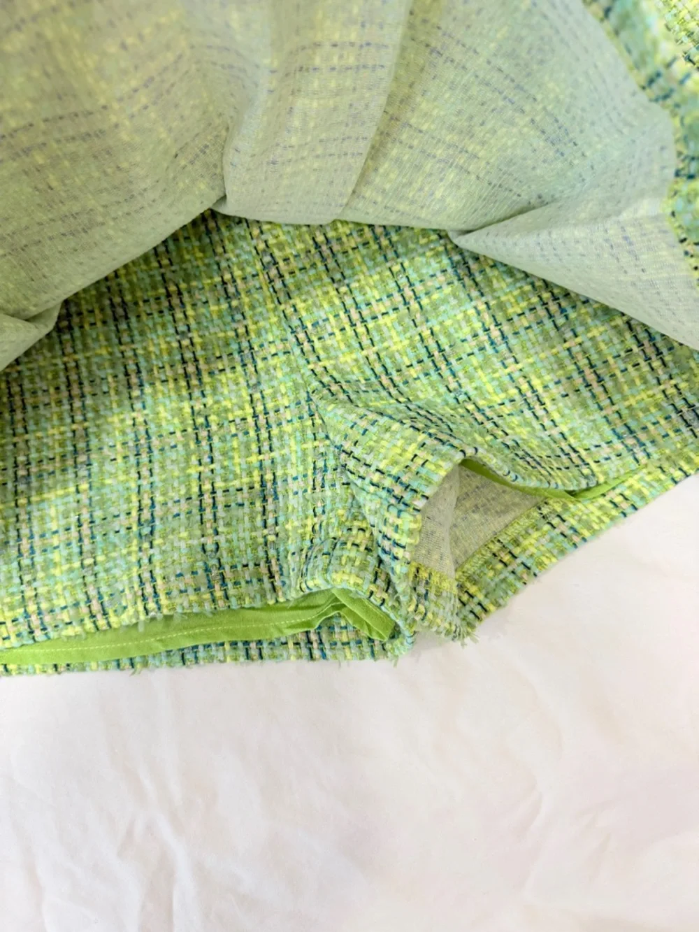 LATISTE Green Tweed 2PC Set Vest + Pleated Skort Size L NWT Preppy Coquette - Picture 8 of 10